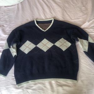 vintage argyle oversized sweater